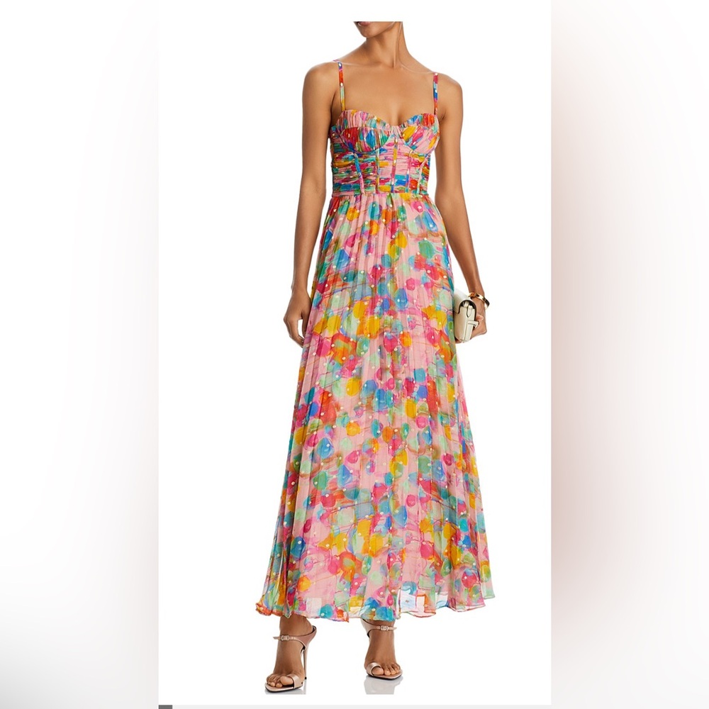 Aqua Multicolor Floral Maxi Dress